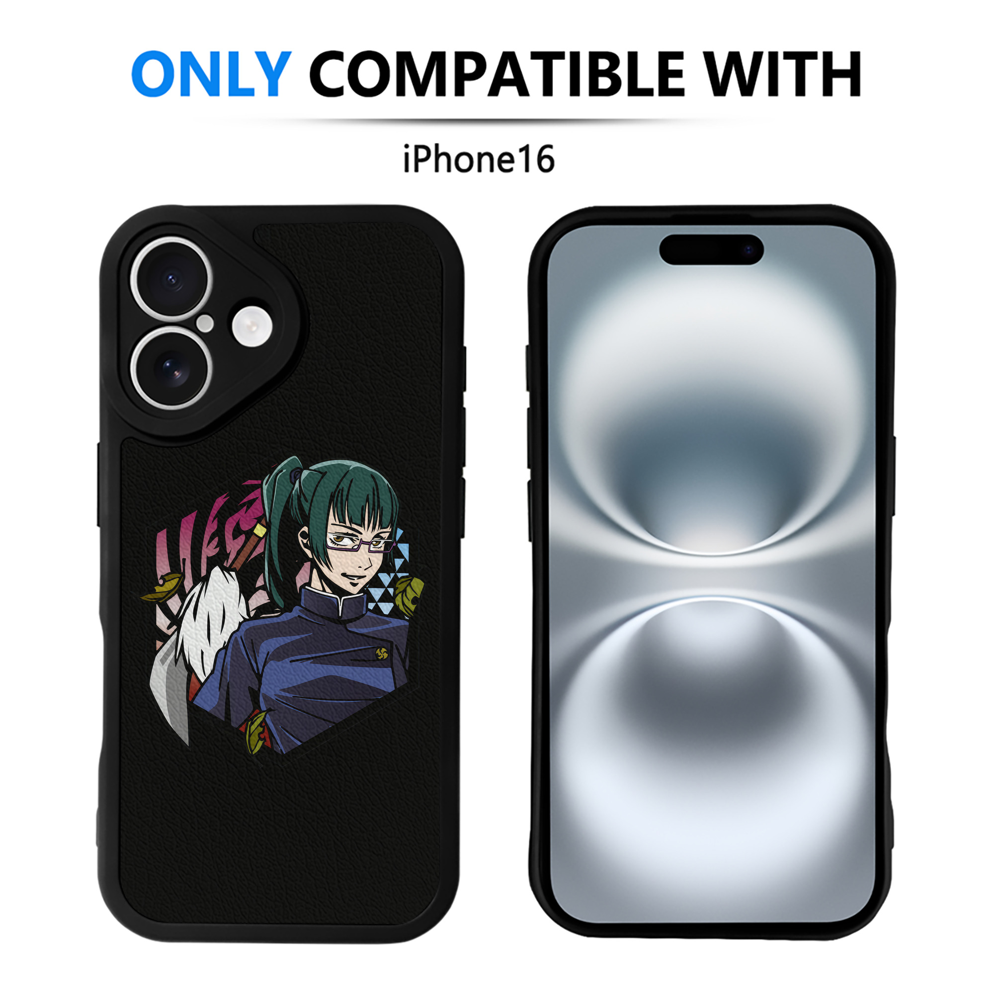 （画像用） 呪術廻戦 Jujutsu Kaisen 【iPhone 16シリーズ対応】シリコンスマホケース（レザー調） 材質：シリコン